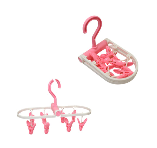 Foldable Laundry Clothes Peg Hanger Assorted Colours