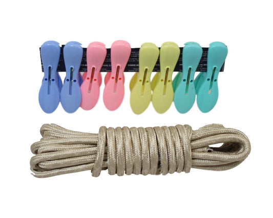 Plastic Fancy Pegs Assorted Colour 20 Pack Outdoor With Rope Included 6154