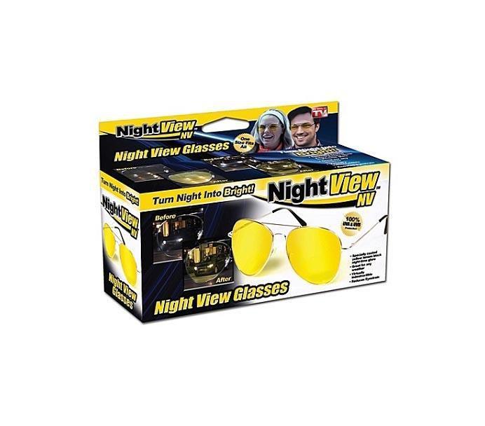 Night View Glasses Yellow Coated Night Time Glare UVA UVB Protection 14cm 6165