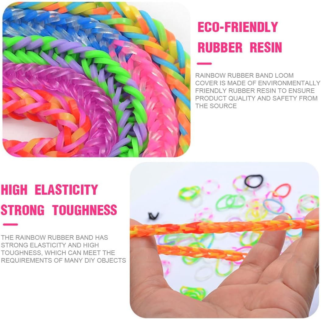 Loom Bands Complete Set, 1500+ Pieces, 32 Grids of Colourful Rubber Bands with Beads, Hooks, Charms & Storage Box
