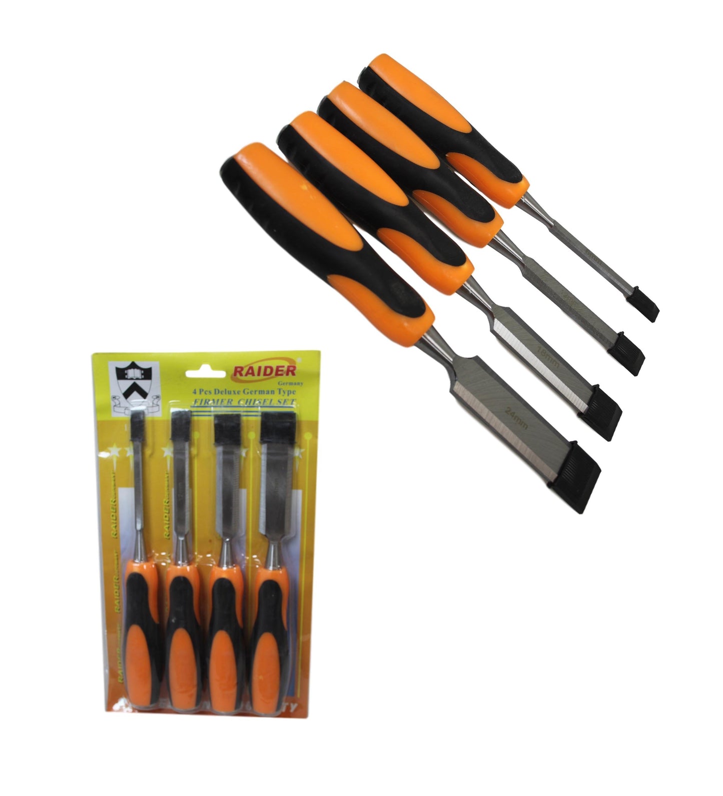 4 Pack Deluxe German Type Professional Quality Chisel Set 6, 12, 18, 24mm 6171