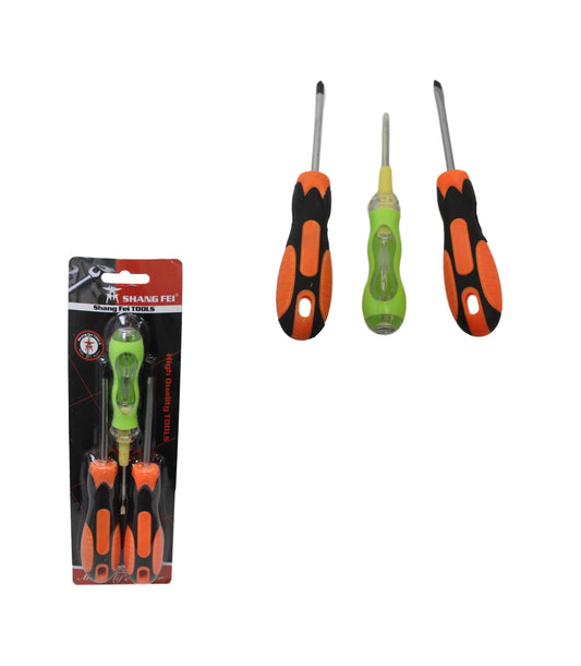 Electrical Voltage Tester And Screwdriver Set Of 3