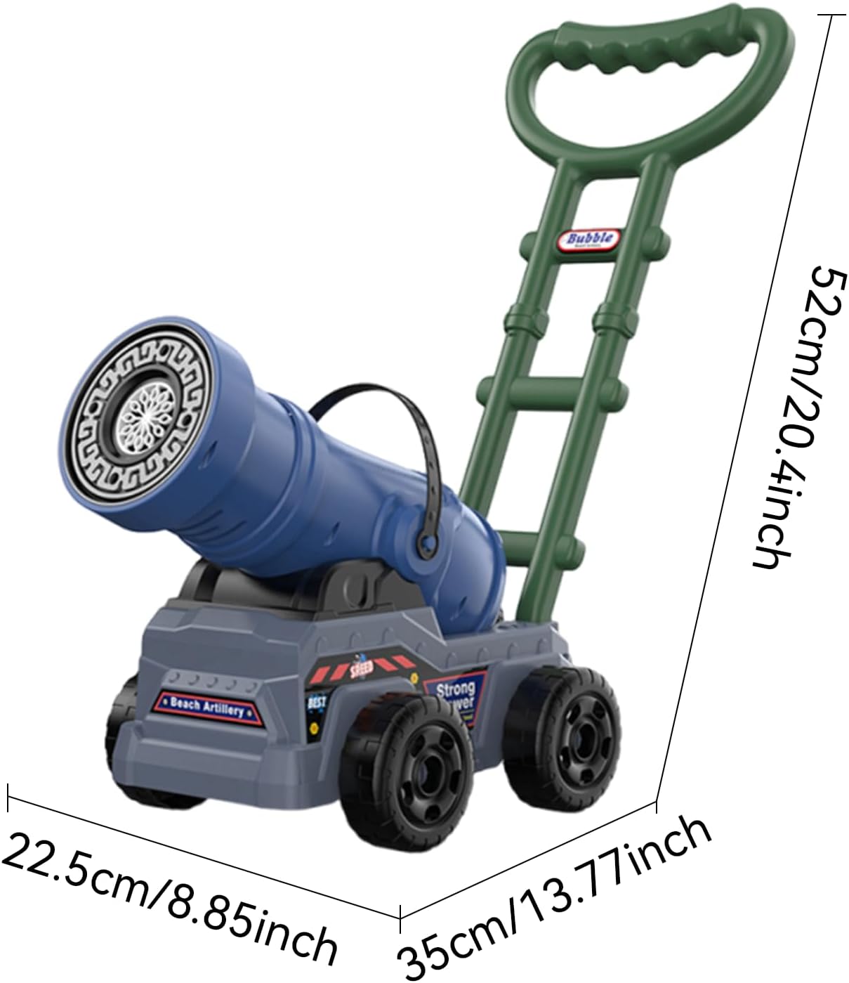 Electric Push Along Cannon Bubble Maker Toy