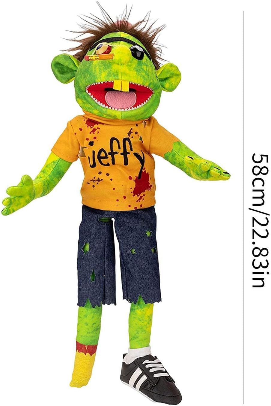 Jeffy Zombie Halloween Hand Puppet Soft Toy with Accessories and Storage Bag