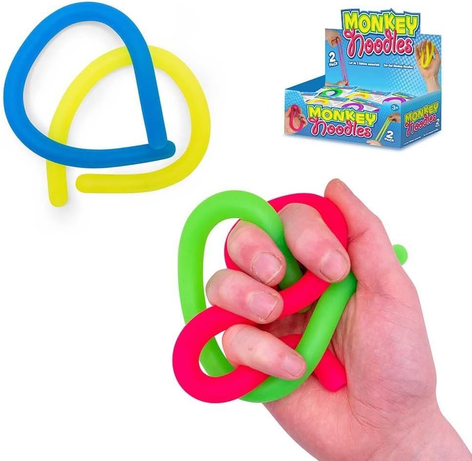 Monkey Noodles 2 Pack Fidget Stretch Squishy Toy - Assorted Colours