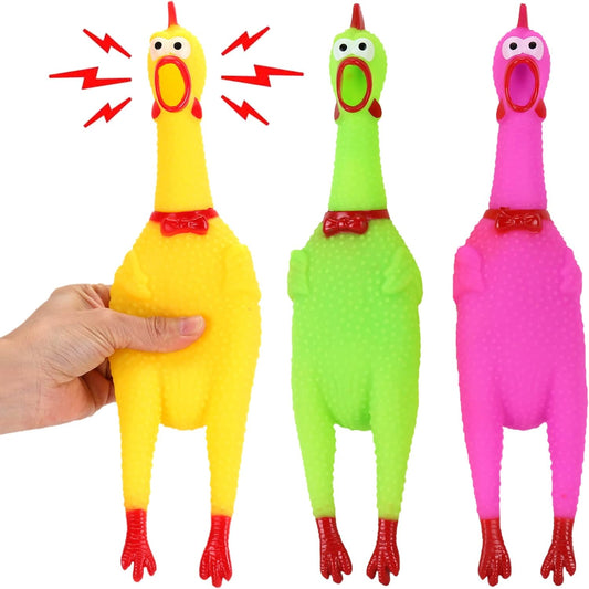 Rubber Chicken Toy Crazy Chicken 14 Inch Squawking Noisemaker Practical Joke for Kids and Adults