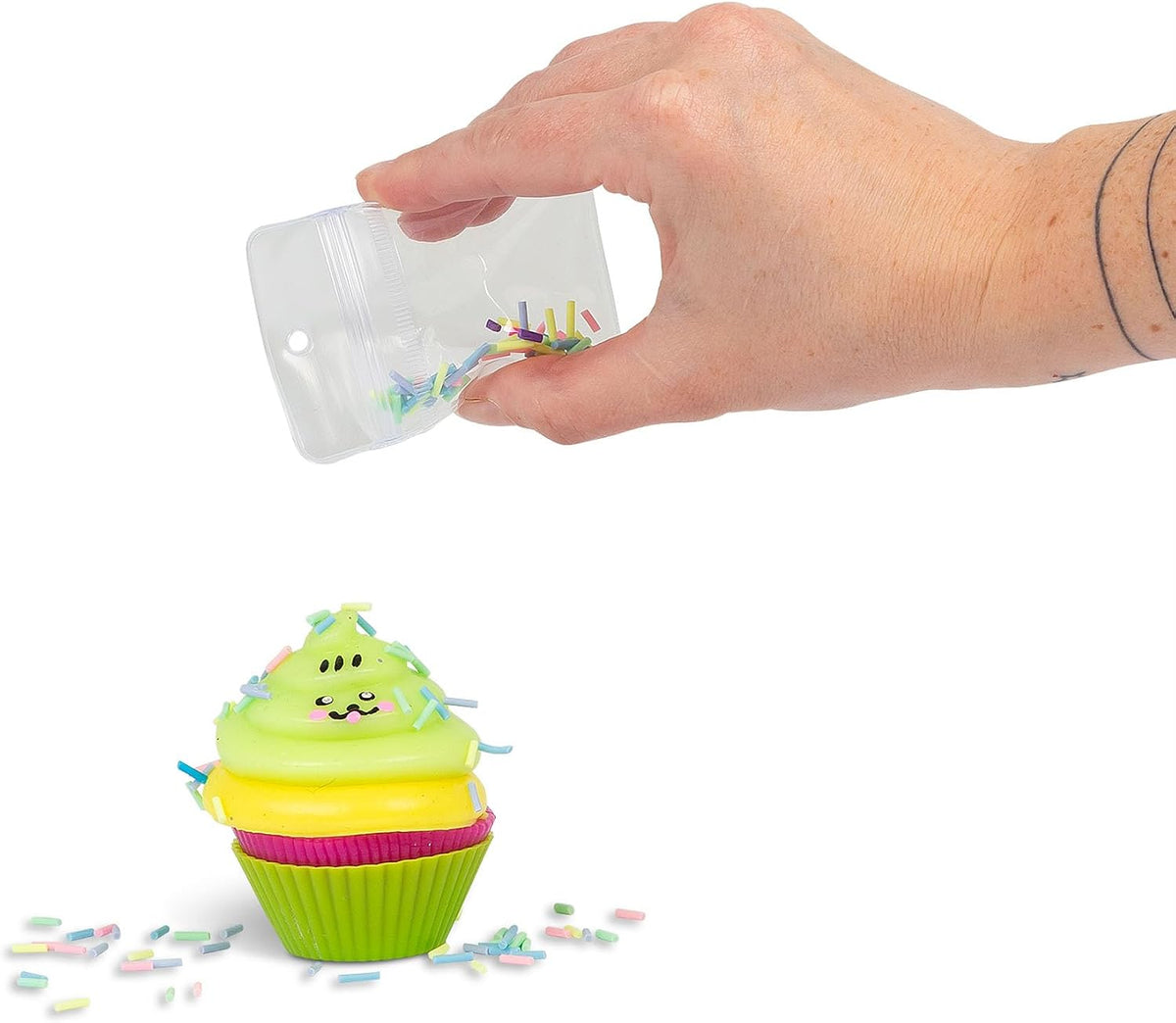 Scrunchems Sticky Squishy Sweet Treats Cupcake - Fidget Sensory ASMR Squish Toy