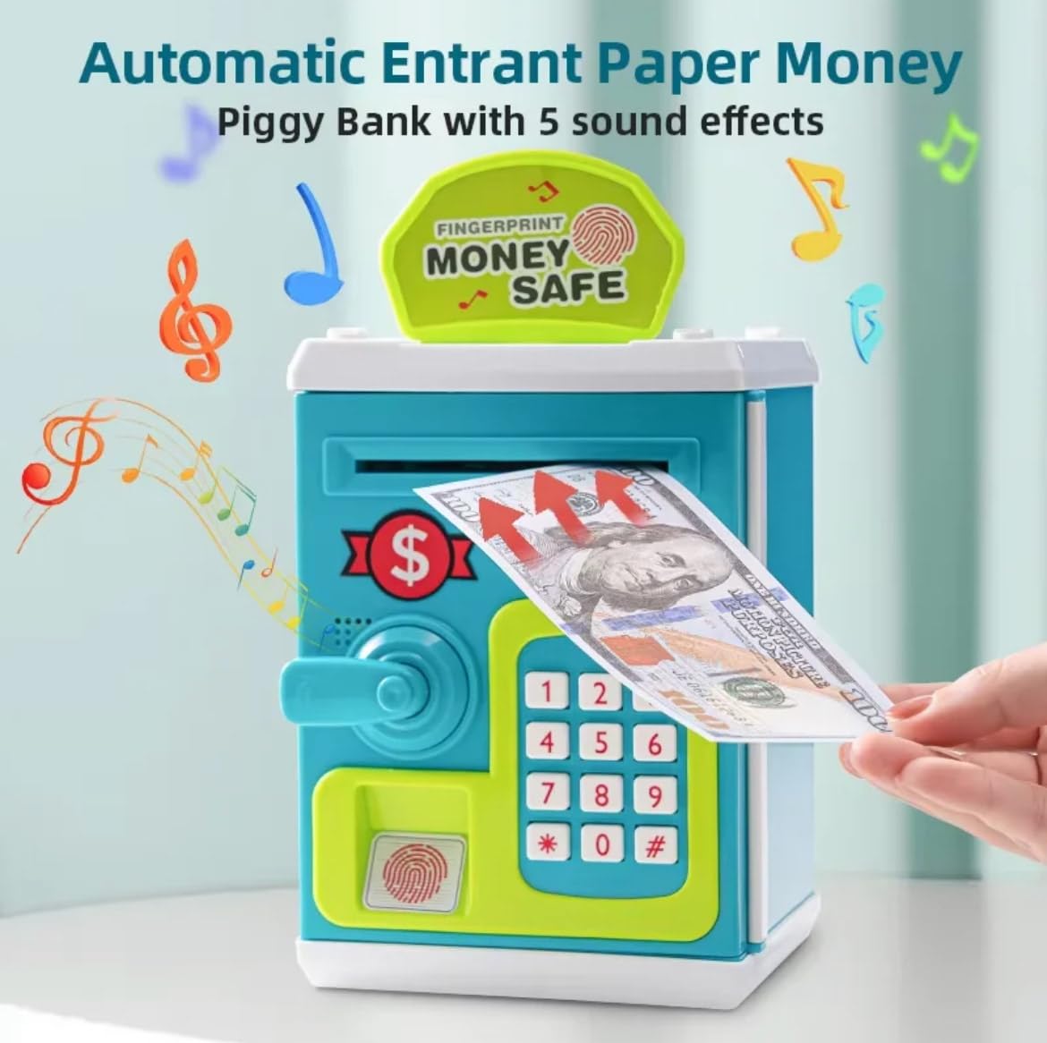 Kids Money Safe ATM Piggy Bank Toy with Password Lock & Digital Screen