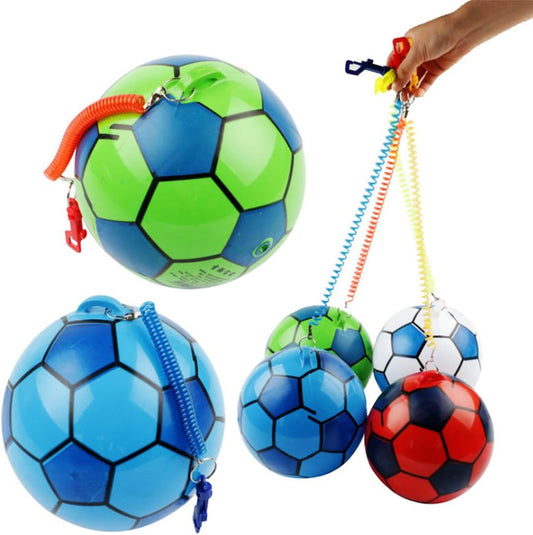 Inflatable Football with Springy String Sports Kids Toy Ball Outdoor Assorted Colours 6499 A