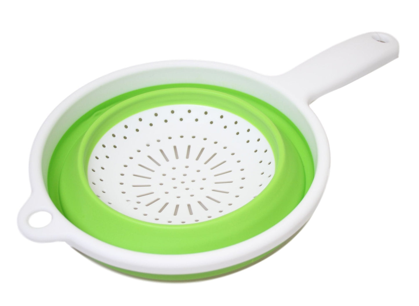Silicone Plastic Kitchen Collapsible Colander Strainer 3 Colours 2 In 1 Strainer