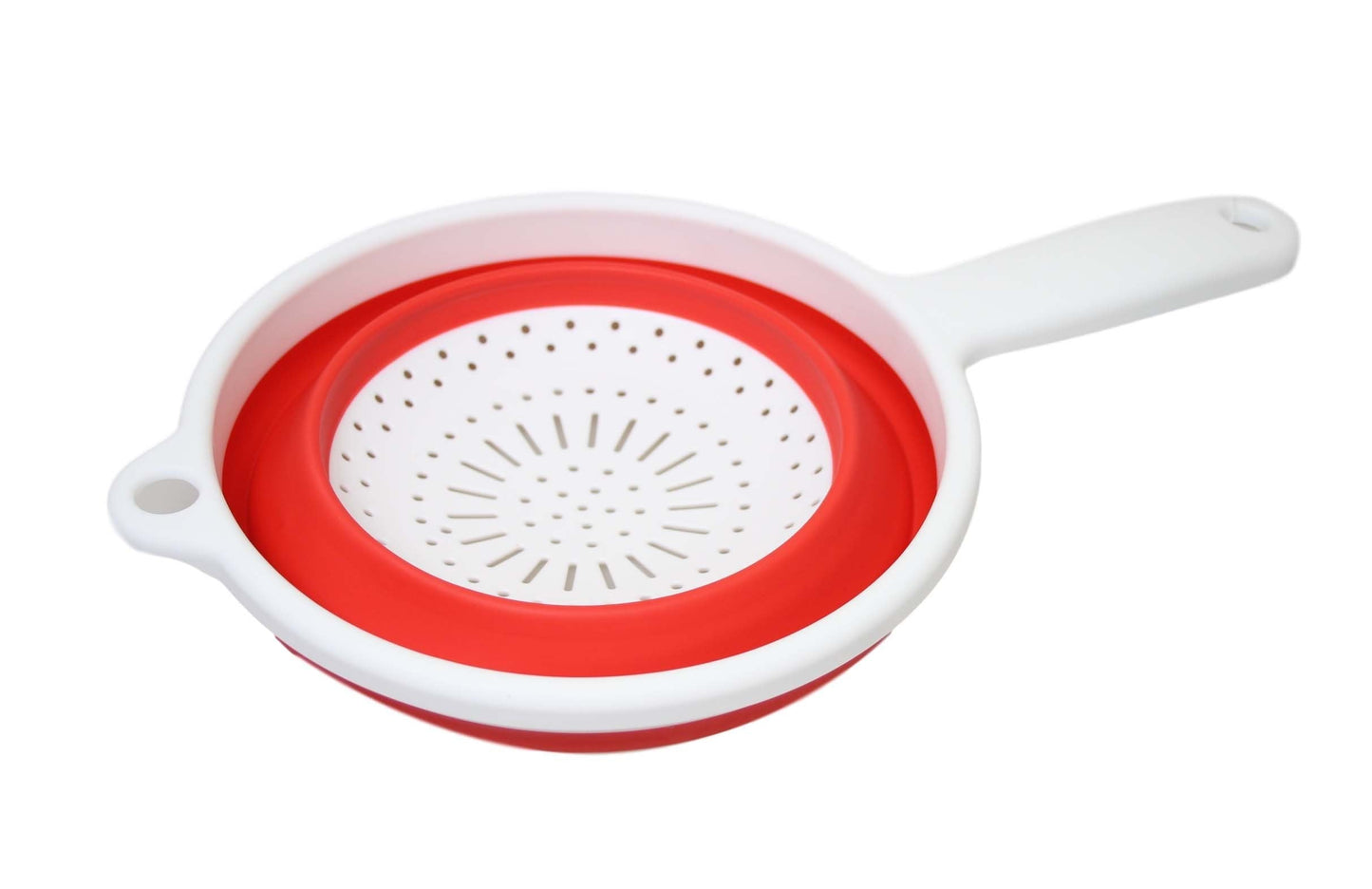 Silicone Plastic Kitchen Collapsible Colander Strainer 3 Colours 2 In 1 Strainer
