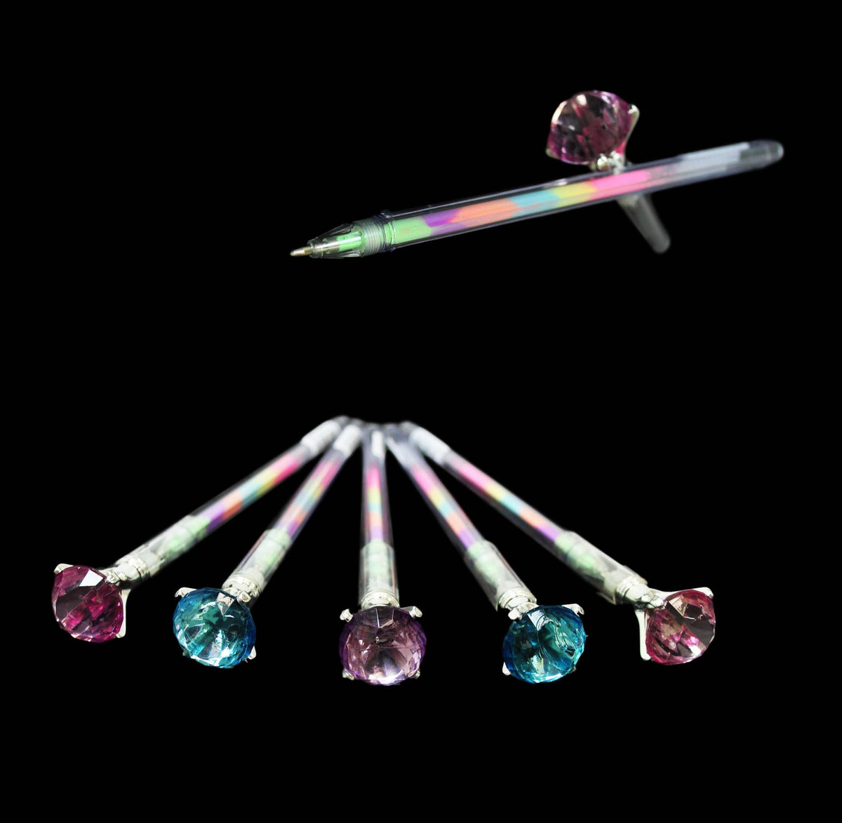 Multicolour Ink Gel Pen Diamond Top Assorted Colours 2203