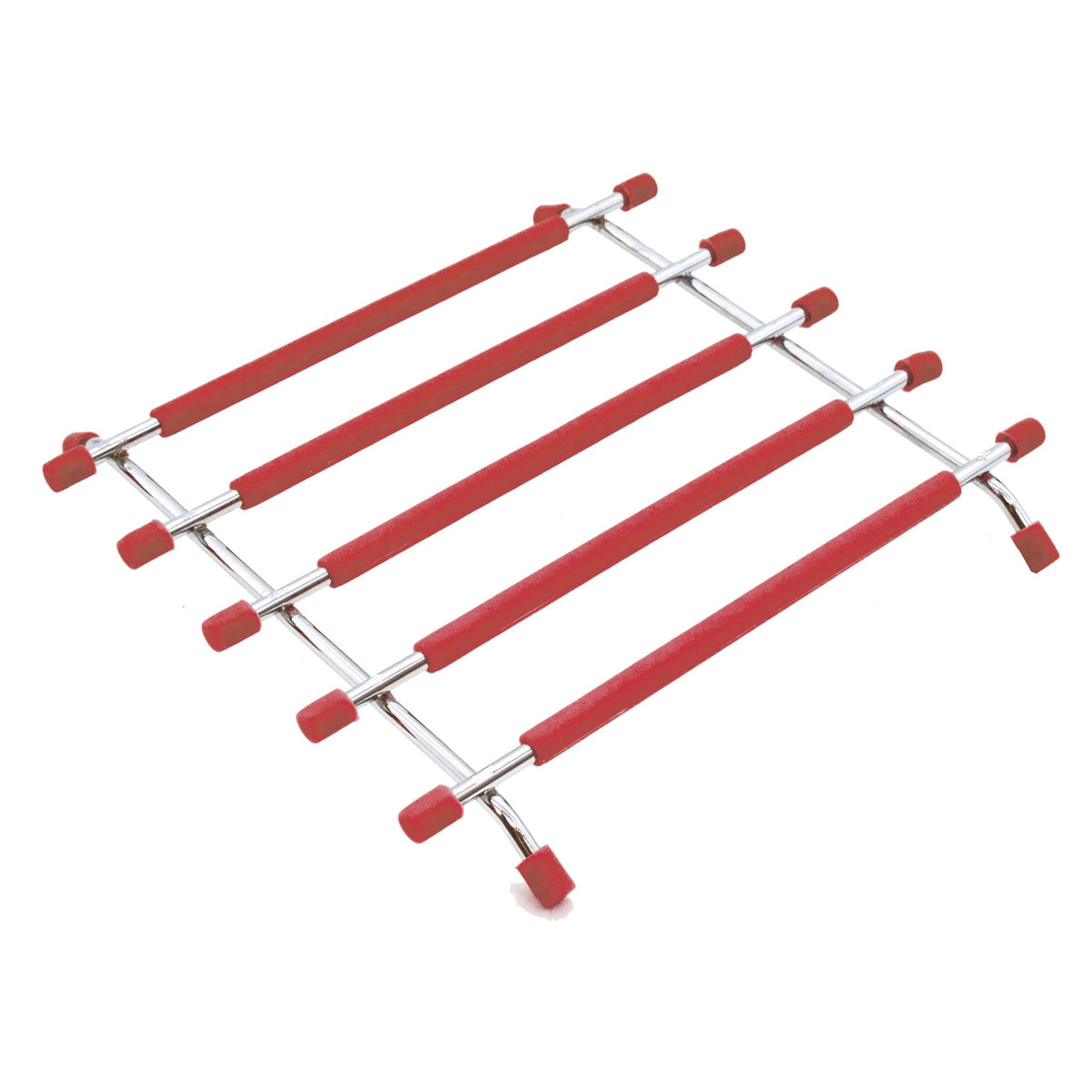Sq Pro Elite Stainless Steel And Silicone Pan Trivet Red