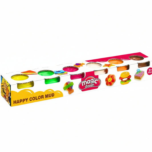 Magic Dough Colour Mud Set – 6 Colour Pots with Fun Moulding & Creative Play
