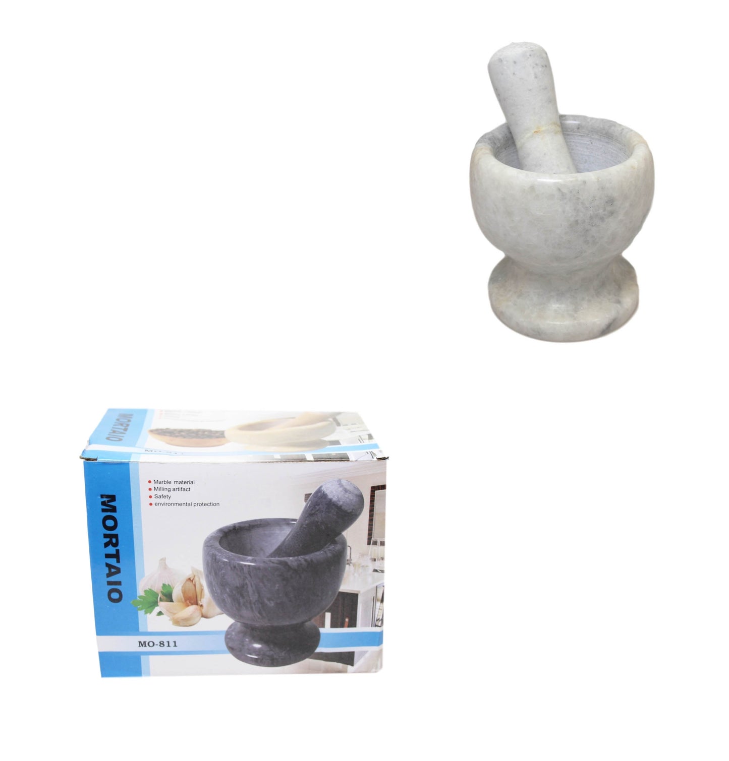 Pestle and Mortar Set Garlic Herb Spice Resin Mixing Grinding Crusher Bowl 6230
