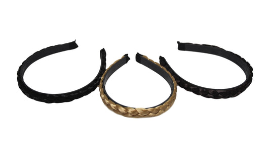 Girls Fancy Stylish Hair Head Band Braided Faux Hair 15cm Assorted Colours 6239