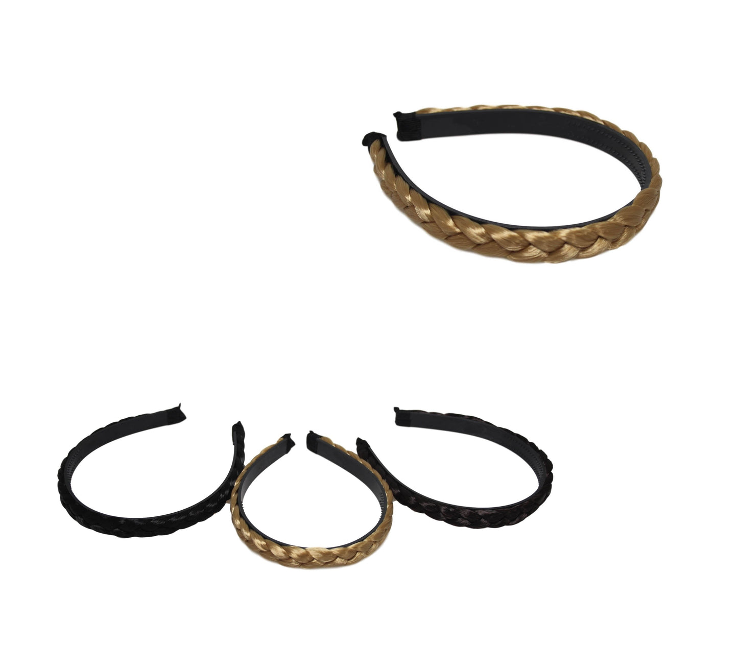 Girls Fancy Stylish Hair Head Band Braided Faux Hair 15cm Assorted Colours 6239