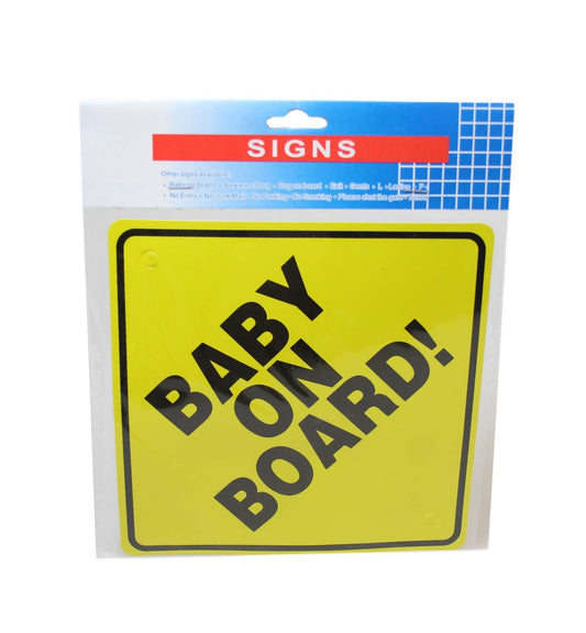 Baby On Board' Safety First Baby Car Window Yellow Black Baby Safety Card 15 cm 6247