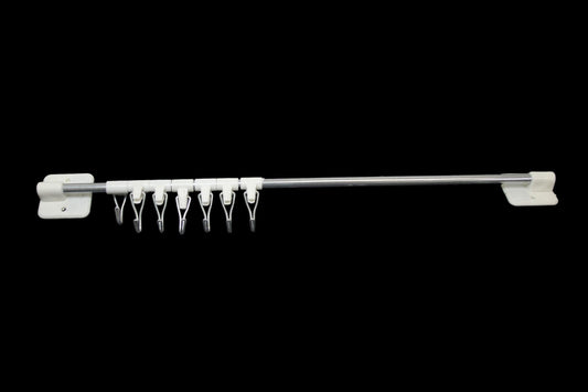 Suction Bathroom Kitchen Rail With Hooks Easy Storage Self Adhesive Rail 7 Hooks 45cm 62586