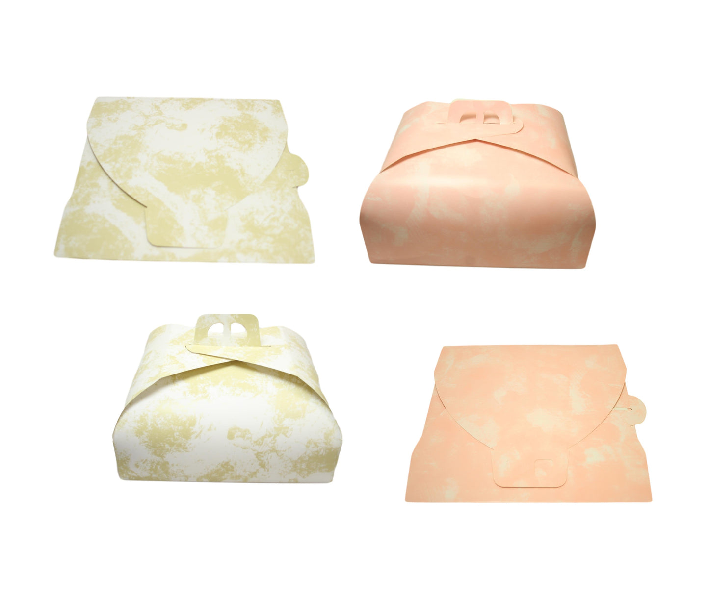 Paper Cake Box Pink/Gold Festive Square Easy Assemble Cake Box 33 X 33Cm 1 Pack