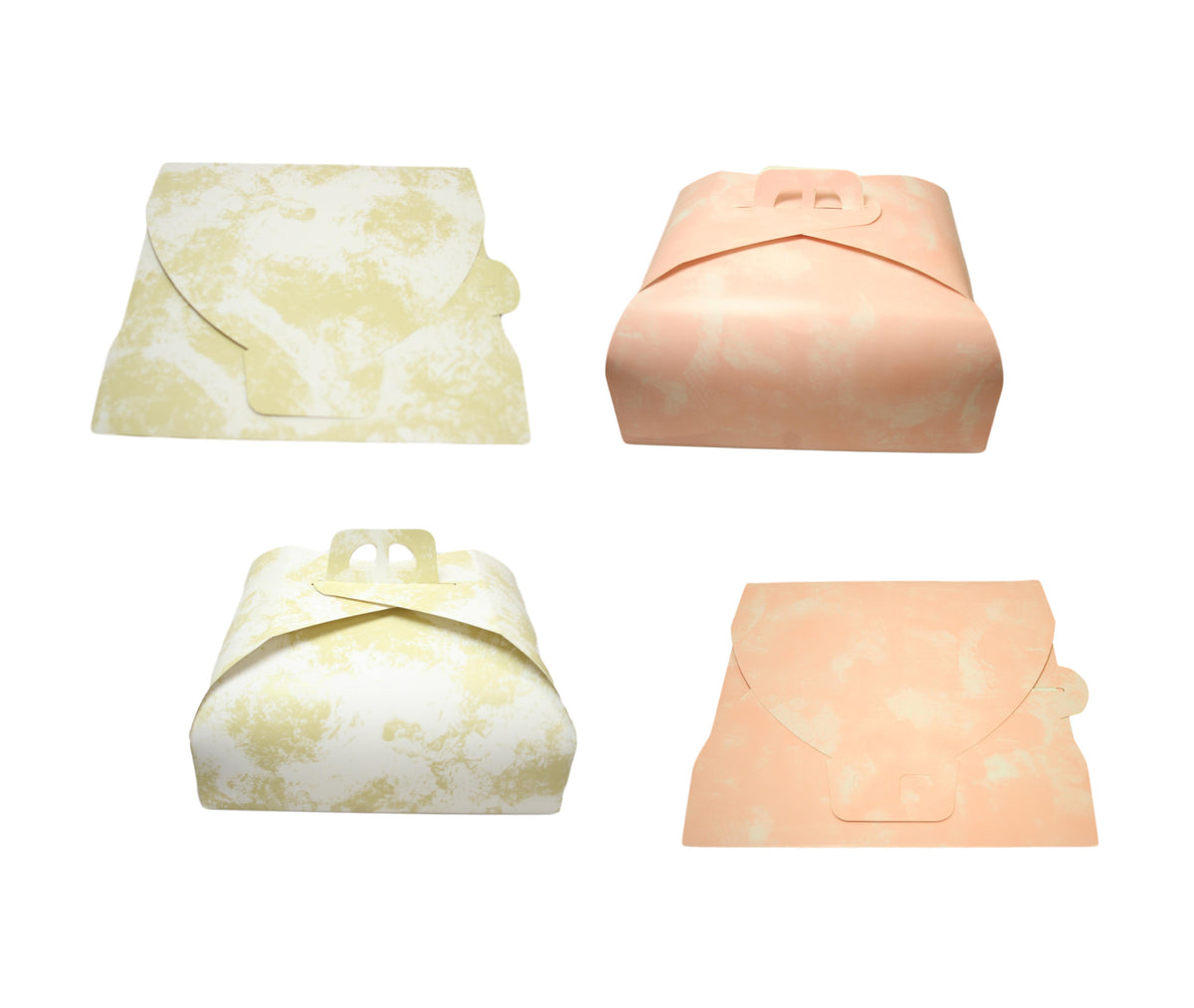 Paper Cake Bo x Pink Gold Festive Square Easy Assemble Cake Bo x 1 Pack