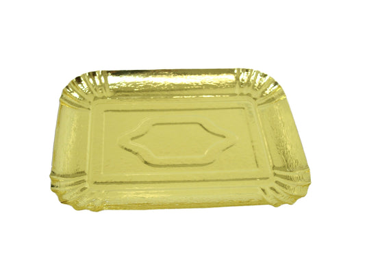 Gold Coloured Paper Party Celebrations Disposable Serving Plates 20 x 28 cm Pack of 3 6274