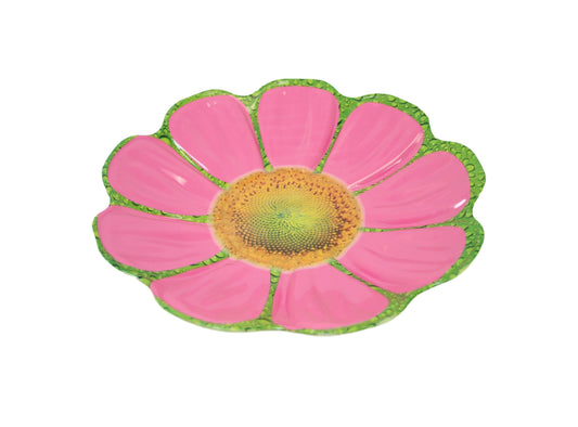 Plastic Floral Serving Tray Fruit Bowl Assorted Colours 6308