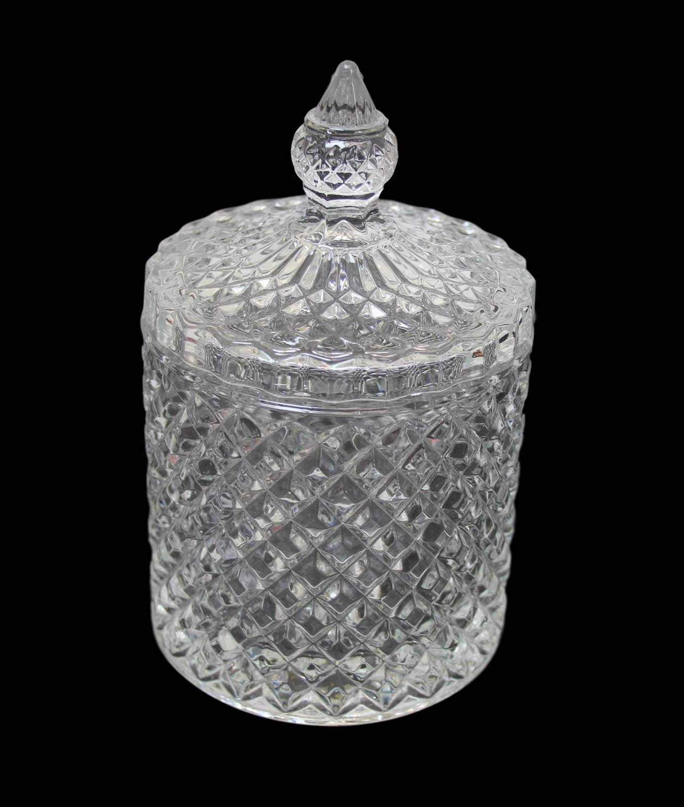 Crystal Glass Jar Sweets Sugar Glassware 10 X 8.5 Cm