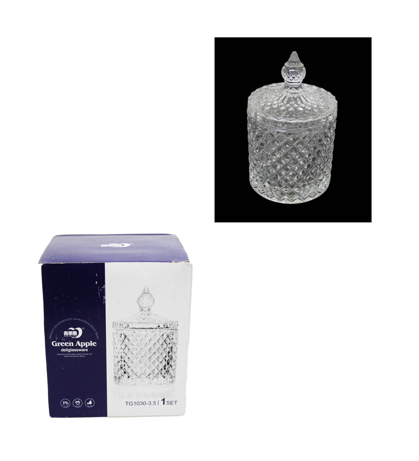 Crystal Glass Jar Sweets Sugar Glassware 10.6 X 17.35 Cm