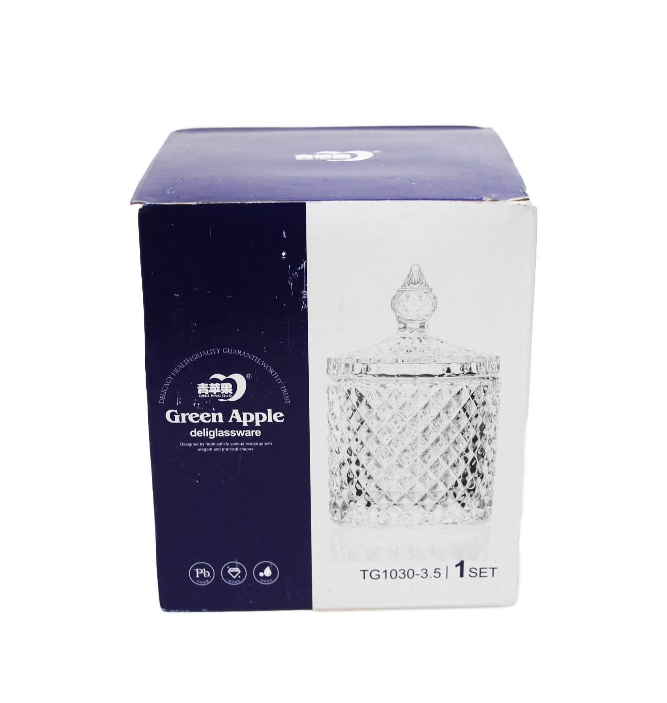 Crystal Glass Jar Sweets Sugar Glassware 10.6 X 17.35 Cm