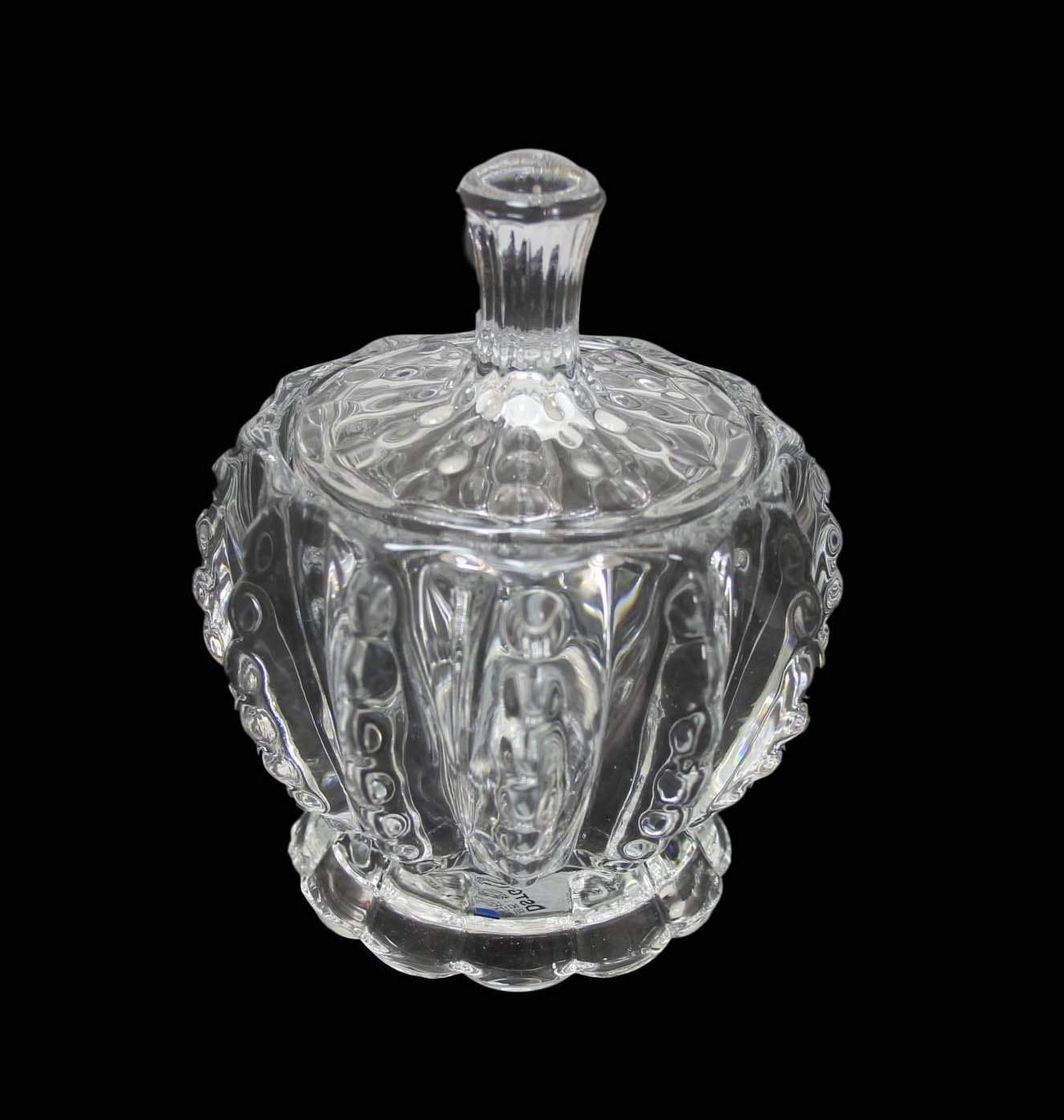 Crystal Glass Sweets Sugar Jar with Lid 8 x 8 cm 6316 A