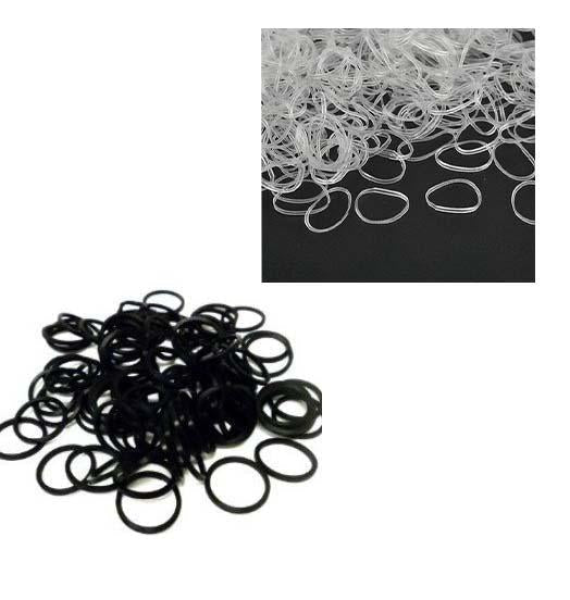 Small Black Elastic Hair Ties Bobbles Pack of 400 6320 A