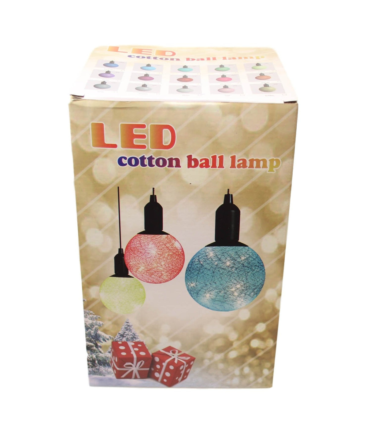 (M) Cotton Ball Ceiling Lamp Battery Operated String Led Indoor Hook Assorted Colours