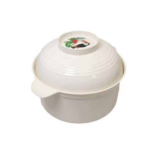 Kitchen Plastic Bowl and Lid Storage Pot Snacks Vegetable Fruits Bowl 17 x 8cm 6350