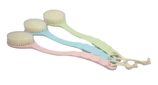 Soft Bristle Exfoliating Back Scrubbing Bath Brush with Long Handle 35 cm Assorted Colours 6356