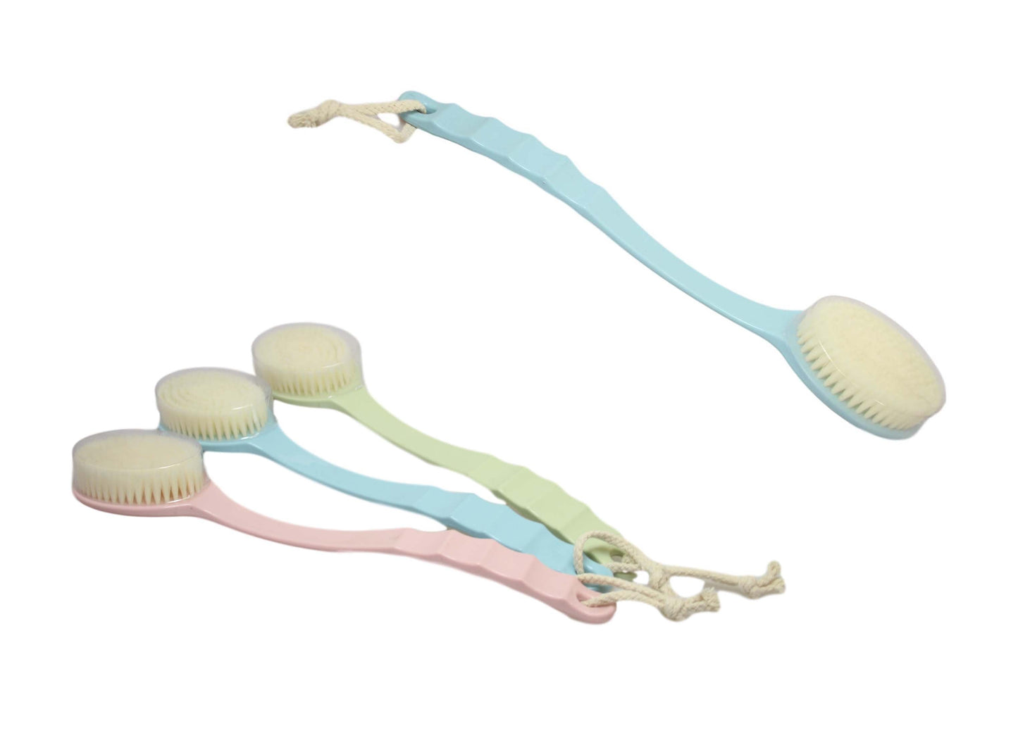 Soft Bristle Exfoliating Back Scrubbing Bath Brush with Long Handle 35 cm Assorted Colours 6356