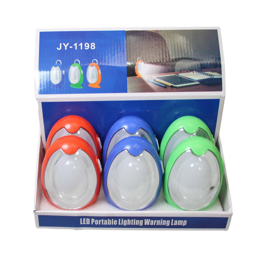Plastic LED Portable Egg Shaped Round Lamp Assorted Colours 6384