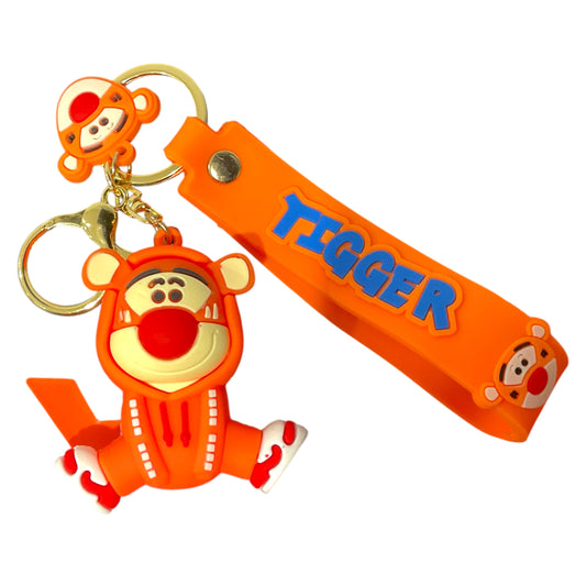 Tigger in Pikachu Outfit Style 3D Silicone Keychain Keyring Pendant