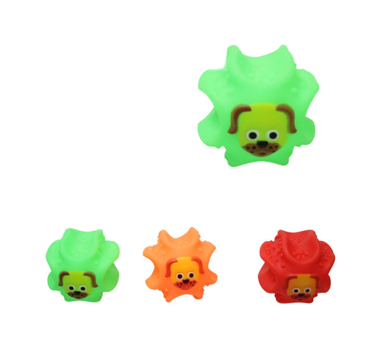 Pet Dog Toy Squeaky Ball With Dog Design Assorted Colours