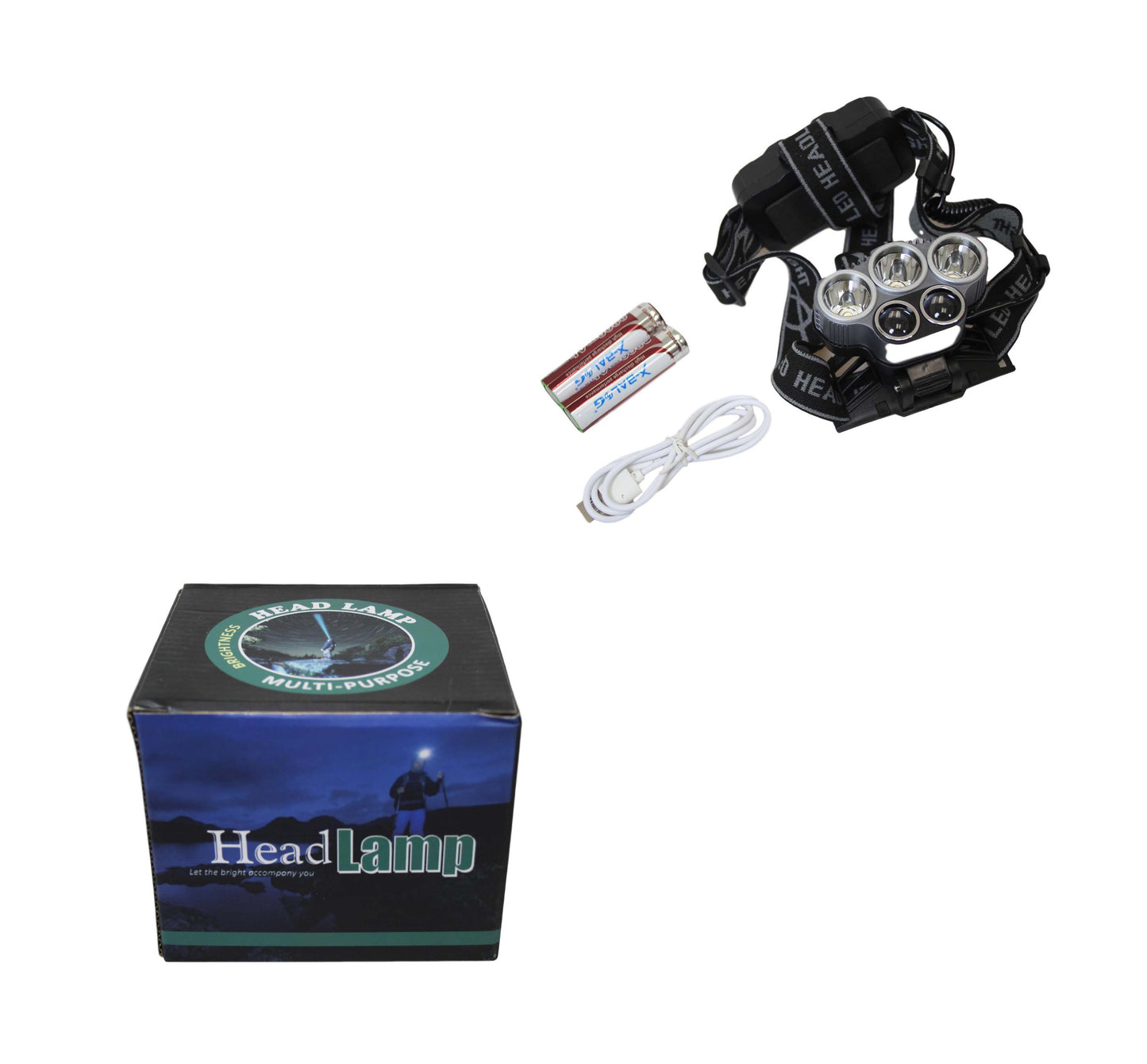 Camping Headlamp Torch Charger And Battery Powered Headlamp 6463