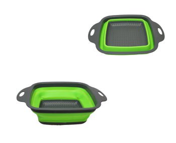 Collapsible Colander Silicone Kitchen Green/ Red Strainer 2 in 1 Silicone Colander Small 6054