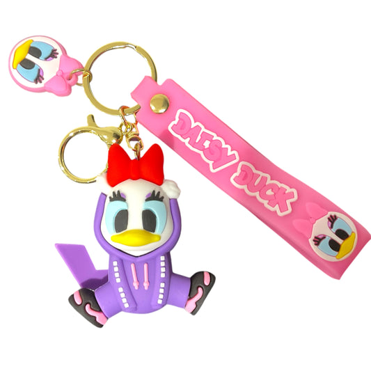 Daisy Duck in Pikachu Outfit Style 3D Silicone Keychain Keyring Pendant