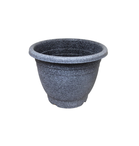 Grey Stone Style Indoor Outdoor Plastic Plant Pot 22.5cm x 18cm 6510