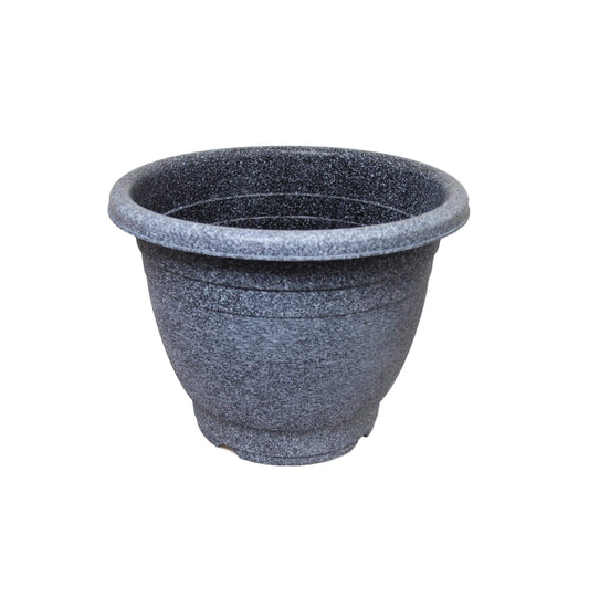Grey Stone Style Indoor Outdoor Plastic Plant Pot 26cm x 21cm 6511