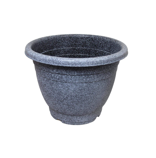 Grey Stone Style Indoor Outdoor Plastic Plant Pot 31cm x 24.5cm 6512