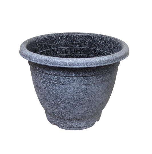 Grey Stone Style Indoor Outdoor Plastic Plant Pot 34.5cm x 26cm 6513