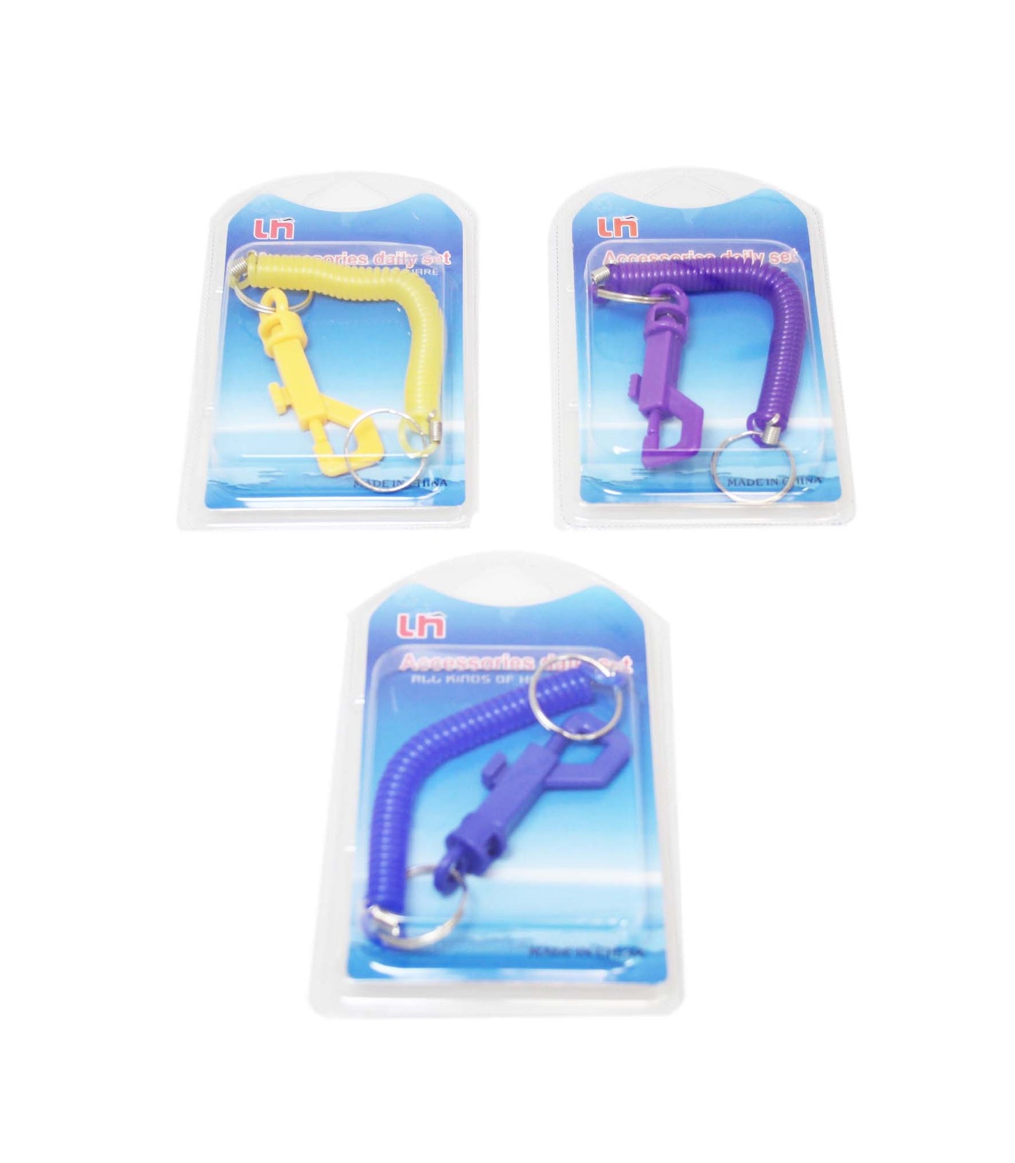 Plastic Key Ring ID Card Clip On Keychain Assorted Colours 6522