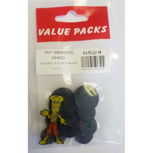 DIY Neoprene Tap Washers Pack of 13 Mixed Sizes 6524