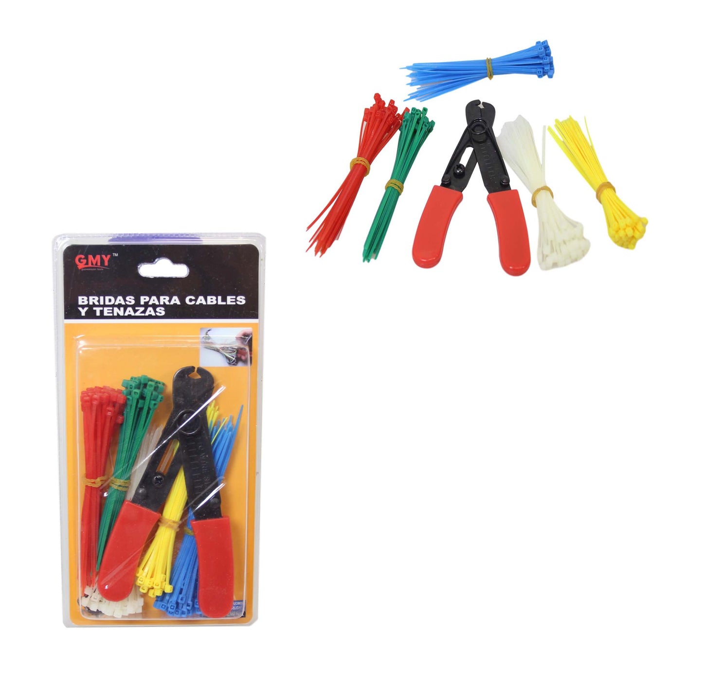 Cable Tie Set With Cutter Assorted Colour And Sizes Set Builders DIY Kit 6559
