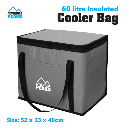 Insulated Camping Cooler Bag 60L Grey